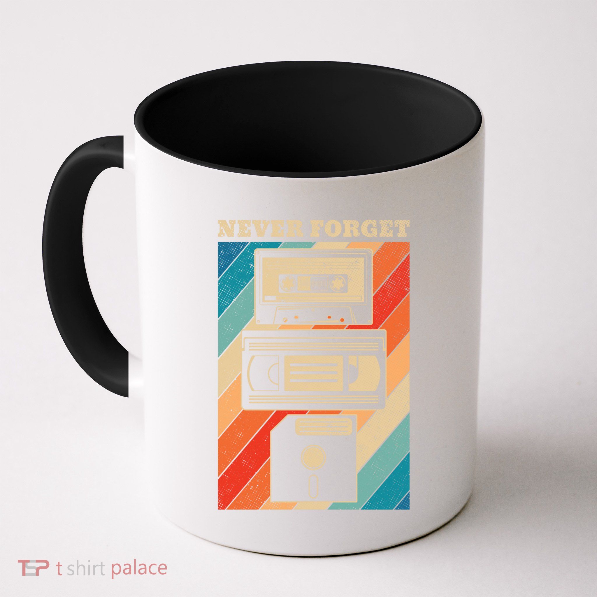 Never Forget Vintage Floppy Disk Vhs Tape 90s 80s Cassette Great Gift Mug