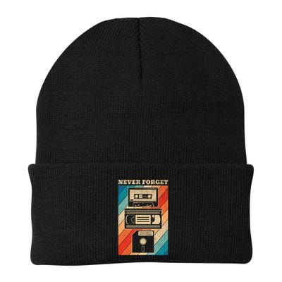 Never Forget Vintage Floppy Disk Vhs Tape 90s 80s Cassette Great Gift Beanie