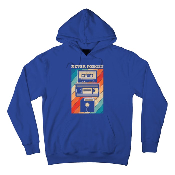 Never Forget Vintage Floppy Disk Vhs Tape 90s 80s Cassette Great Gift Hoodie