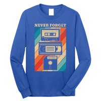 Never Forget Vintage Floppy Disk Vhs Tape 90s 80s Cassette Great Gift Long Sleeve Shirt