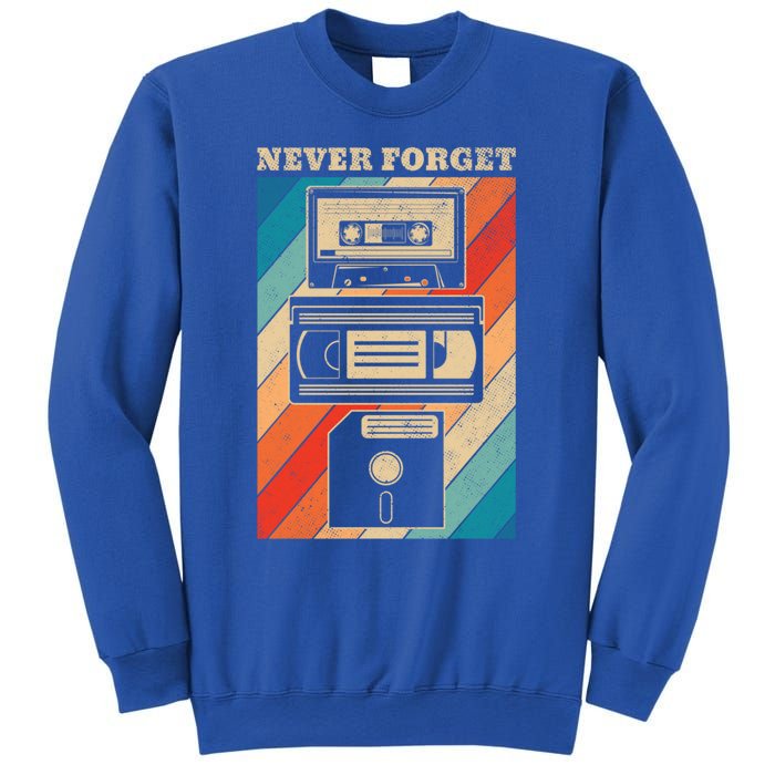 Never Forget Vintage Floppy Disk Vhs Tape 90s 80s Cassette Great Gift Sweatshirt