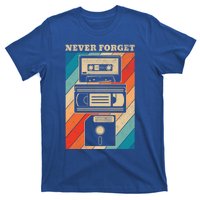 Never Forget Vintage Floppy Disk Vhs Tape 90s 80s Cassette Great Gift T-Shirt