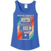 Never Forget Vintage Floppy Disk Vhs Tape 90s 80s Cassette Great Gift Ladies Essential Tank