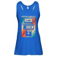 Never Forget Vintage Floppy Disk Vhs Tape 90s 80s Cassette Great Gift Ladies Essential Flowy Tank