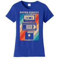 Never Forget Vintage Floppy Disk Vhs Tape 90s 80s Cassette Great Gift Women's T-Shirt