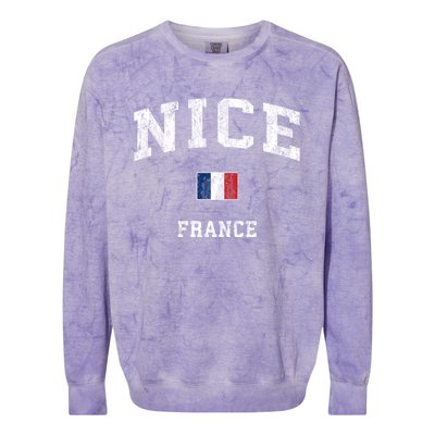 Nice France Vintage Athletic Sports Design Meaningful Gift Colorblast Crewneck Sweatshirt