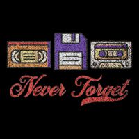 Never Forget Vintage Floppy Disk Vhs Tape 80s Cassette Retro Full-Length Apron With Pockets