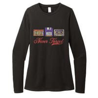 Never Forget Vintage Floppy Disk Vhs Tape 80s Cassette Retro Womens CVC Long Sleeve Shirt