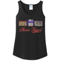 Never Forget Vintage Floppy Disk Vhs Tape 80s Cassette Retro Ladies Essential Tank