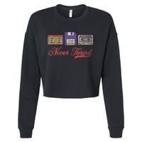 Never Forget Vintage Floppy Disk Vhs Tape 80s Cassette Retro Cropped Pullover Crew