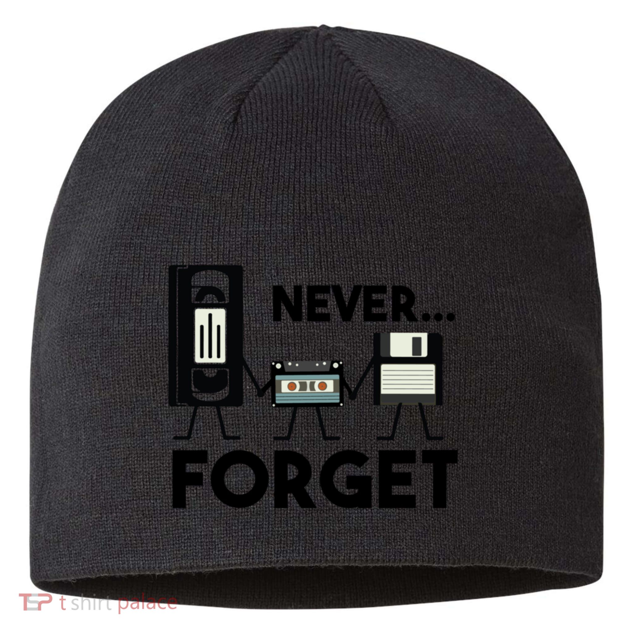 NEVER FORGET VHS TAPE, FLOPPY DISK, TAPE, FUNNY NOSTALGIA Sustainable Beanie