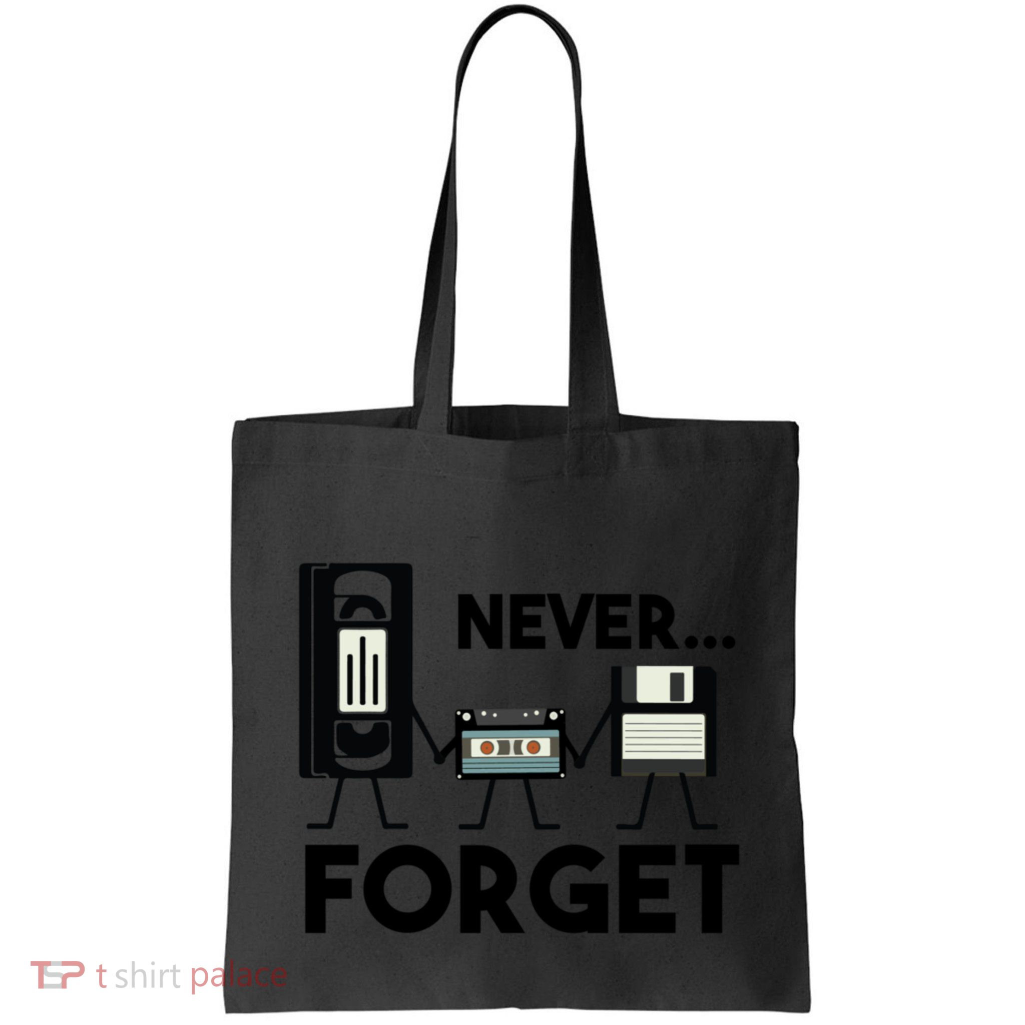 NEVER FORGET VHS TAPE, FLOPPY DISK, TAPE, FUNNY NOSTALGIA Bag
