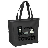 NEVER FORGET VHS TAPE, FLOPPY DISK, TAPE, FUNNY NOSTALGIA Zip Tote Bag