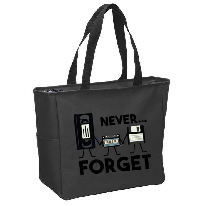NEVER FORGET VHS TAPE, FLOPPY DISK, TAPE, FUNNY NOSTALGIA Zip Tote Bag