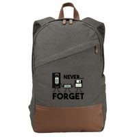 NEVER FORGET VHS TAPE, FLOPPY DISK, TAPE, FUNNY NOSTALGIA Cotton Canvas Backpack