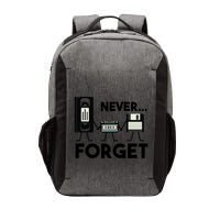NEVER FORGET VHS TAPE, FLOPPY DISK, TAPE, FUNNY NOSTALGIA Vector Backpack