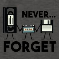 NEVER FORGET VHS TAPE, FLOPPY DISK, TAPE, FUNNY NOSTALGIA Vector Backpack