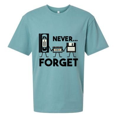 NEVER FORGET VHS TAPE, FLOPPY DISK, TAPE, FUNNY NOSTALGIA Sueded Cloud Jersey T-Shirt