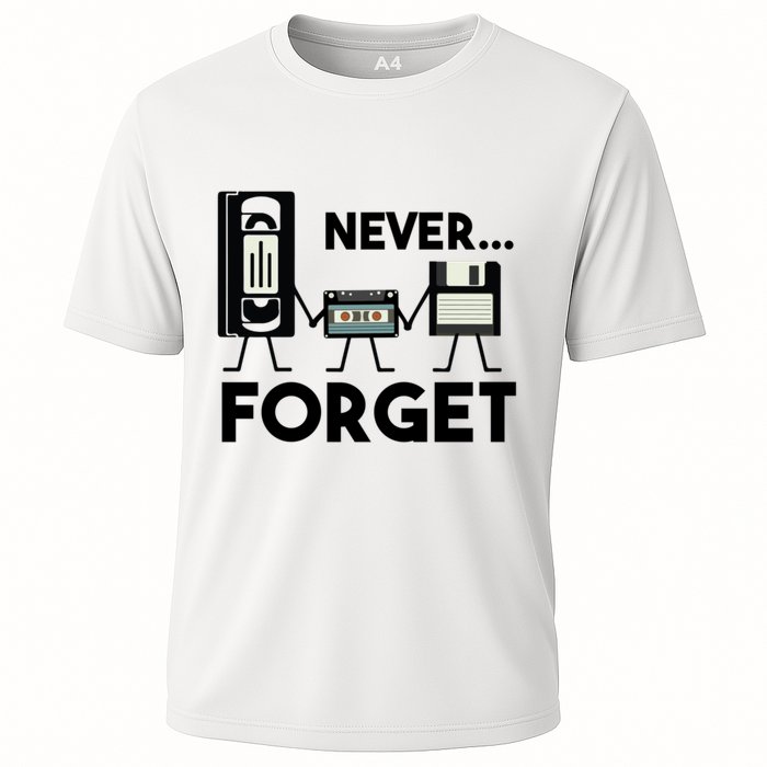 NEVER FORGET VHS TAPE, FLOPPY DISK, TAPE, FUNNY NOSTALGIA Performance Shirt