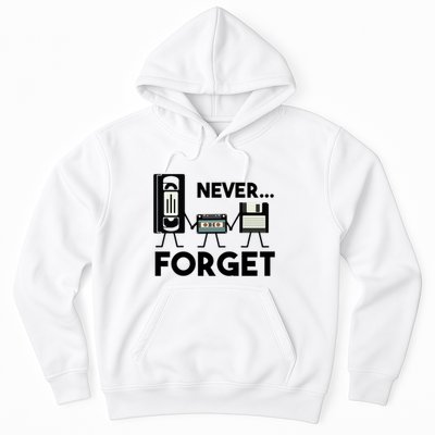 NEVER FORGET VHS TAPE, FLOPPY DISK, TAPE, FUNNY NOSTALGIA Hoodie