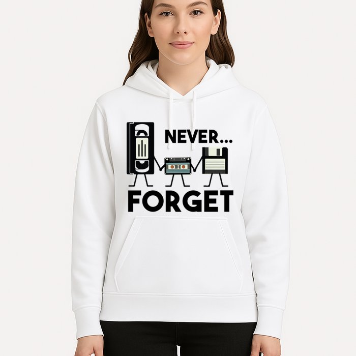 NEVER FORGET VHS TAPE, FLOPPY DISK, TAPE, FUNNY NOSTALGIA Hoodie