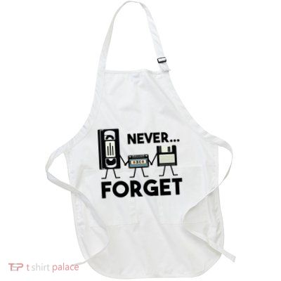NEVER FORGET VHS TAPE, FLOPPY DISK, TAPE, FUNNY NOSTALGIA Apron