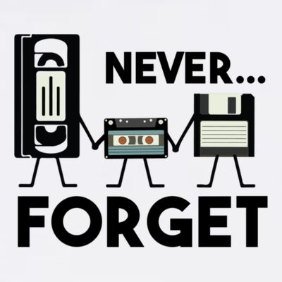 NEVER FORGET VHS TAPE, FLOPPY DISK, TAPE, FUNNY NOSTALGIA T-Shirt