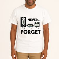 NEVER FORGET VHS TAPE, FLOPPY DISK, TAPE, FUNNY NOSTALGIA Tall T-Shirt