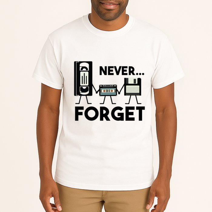 NEVER FORGET VHS TAPE, FLOPPY DISK, TAPE, FUNNY NOSTALGIA Tall T-Shirt