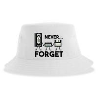 NEVER FORGET VHS TAPE, FLOPPY DISK, TAPE, FUNNY NOSTALGIA Sustainable Bucket Hat