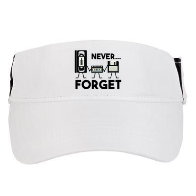 NEVER FORGET VHS TAPE, FLOPPY DISK, TAPE, FUNNY NOSTALGIA Adult Drive Performance Visor