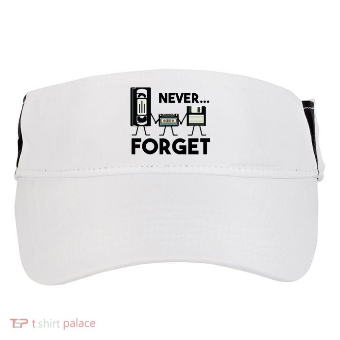 NEVER FORGET VHS TAPE, FLOPPY DISK, TAPE, FUNNY NOSTALGIA Adult Drive Performance Visor