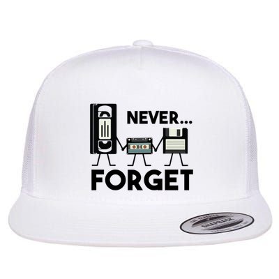 NEVER FORGET VHS TAPE, FLOPPY DISK, TAPE, FUNNY NOSTALGIA Flatbill Hat