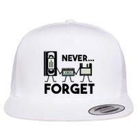 NEVER FORGET VHS TAPE, FLOPPY DISK, TAPE, FUNNY NOSTALGIA Flatbill Hat