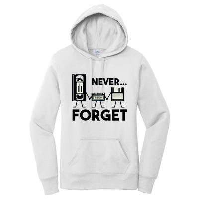NEVER FORGET VHS TAPE, FLOPPY DISK, TAPE, FUNNY NOSTALGIA Women's Pullover Hoodie