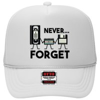 NEVER FORGET VHS TAPE, FLOPPY DISK, TAPE, FUNNY NOSTALGIA Trucker Hat