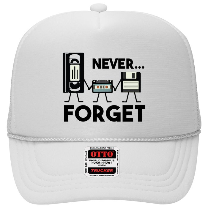 NEVER FORGET VHS TAPE, FLOPPY DISK, TAPE, FUNNY NOSTALGIA Trucker Hat