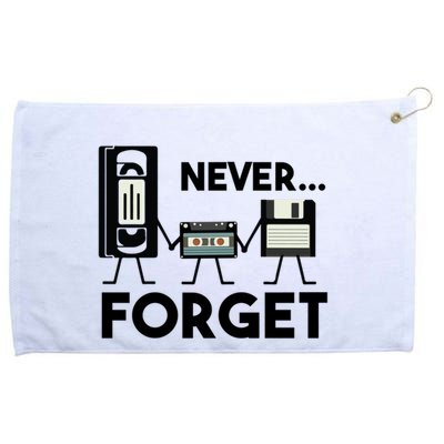 NEVER FORGET VHS TAPE, FLOPPY DISK, TAPE, FUNNY NOSTALGIA Grommeted Golf Towel
