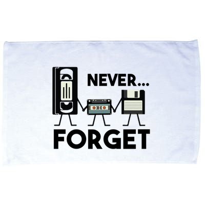NEVER FORGET VHS TAPE, FLOPPY DISK, TAPE, FUNNY NOSTALGIA Microfiber Hand Towel