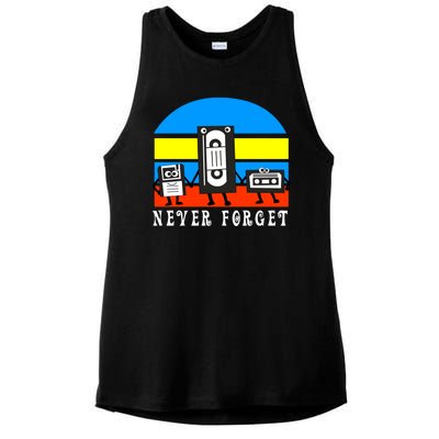 Never Forget Vhs Tapes Ladies PosiCharge Tri-Blend Wicking Tank