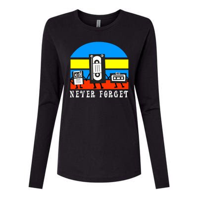 Never Forget Vhs Tapes Womens Cotton Relaxed Long Sleeve T-Shirt