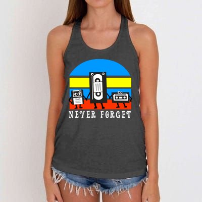 Never Forget Vhs Tapes Women's Knotted Racerback Tank