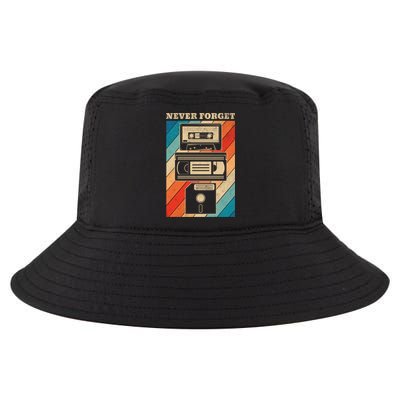 Never Forget Vintage Floppy Disk Vhs Tape 90s 80s Cassette Gift Cool Comfort Performance Bucket Hat