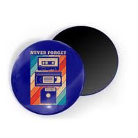 Never Forget Vintage Floppy Disk Vhs Tape 90s 80s Cassette Gift Magnet