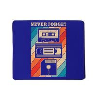 Never Forget Vintage Floppy Disk Vhs Tape 90s 80s Cassette Gift Mousepad