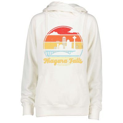 Niagara Falls Waterfall Vintage Matching Family Vacation Womens Funnel Neck Pullover Hood