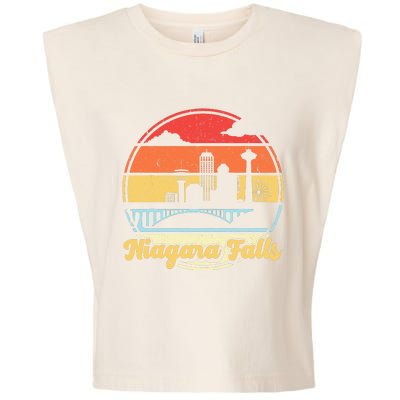 Niagara Falls Waterfall Vintage Matching Family Vacation Garment-Dyed Women's Muscle Tee