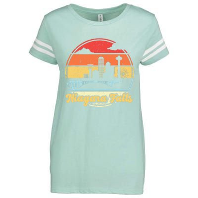 Niagara Falls Waterfall Vintage Matching Family Vacation Enza Ladies Jersey Football T-Shirt