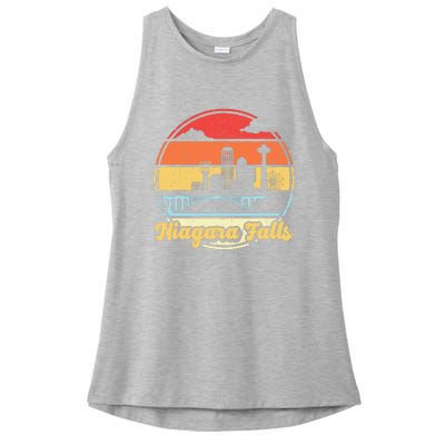 Niagara Falls Waterfall Vintage Matching Family Vacation Ladies PosiCharge Tri-Blend Wicking Tank