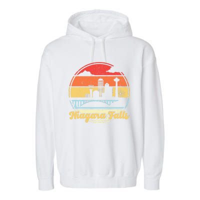 Niagara Falls Waterfall Vintage Matching Family Vacation Garment-Dyed Fleece Hoodie